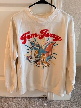 Tom and Jerry Cream Graphic Sweatshirt